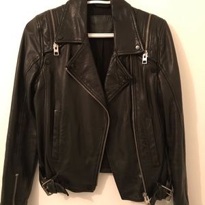 All Saints black leather biker jacket (converts to vest)
